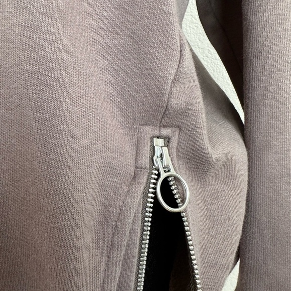 Athleta Cozy Karma Side Zip Funnel Neck Sweatshirt Sage Brown M, Super soft - Picture 4 of 12